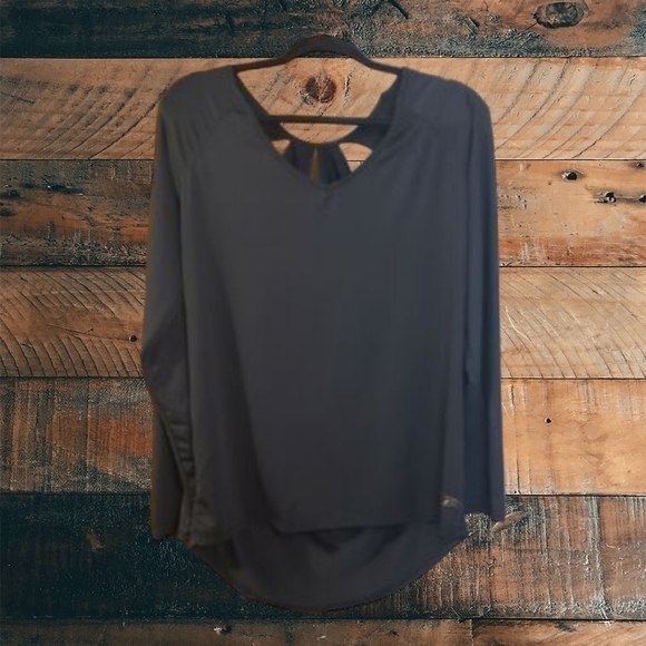 Pro PLAYER Black Slit polyester evening club event v neck top blouse XL M - Picture 1 of 9